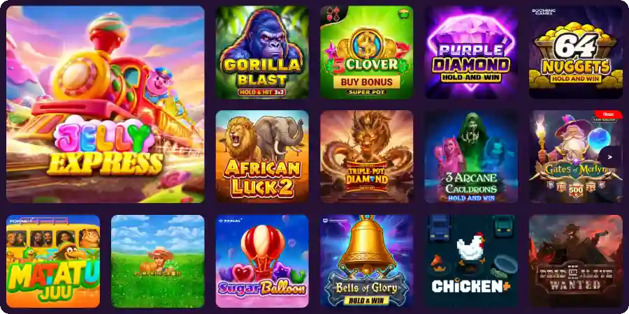 Betsat Casino Slot-Lobby mit Kategoriefilter und Spieleauswahl nach Themen und Anbietern